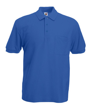 POLO 65-35 CON TASCHINO ( FRUIT OF THE LOOM ) royal